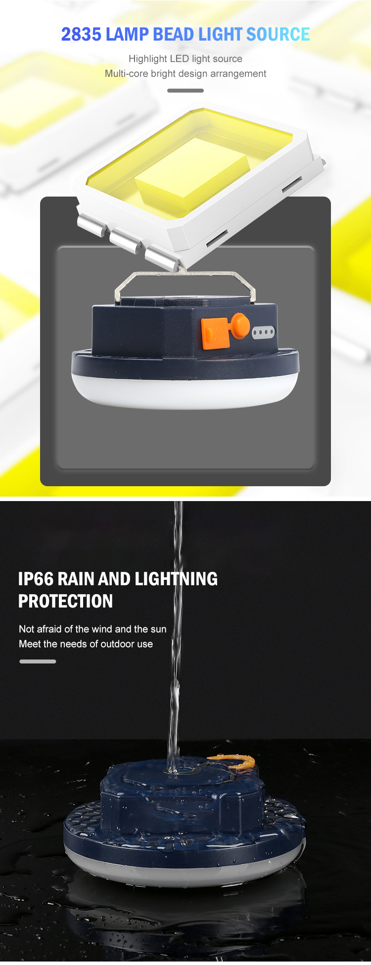 Rechargeable LED camping lantern — product information 5