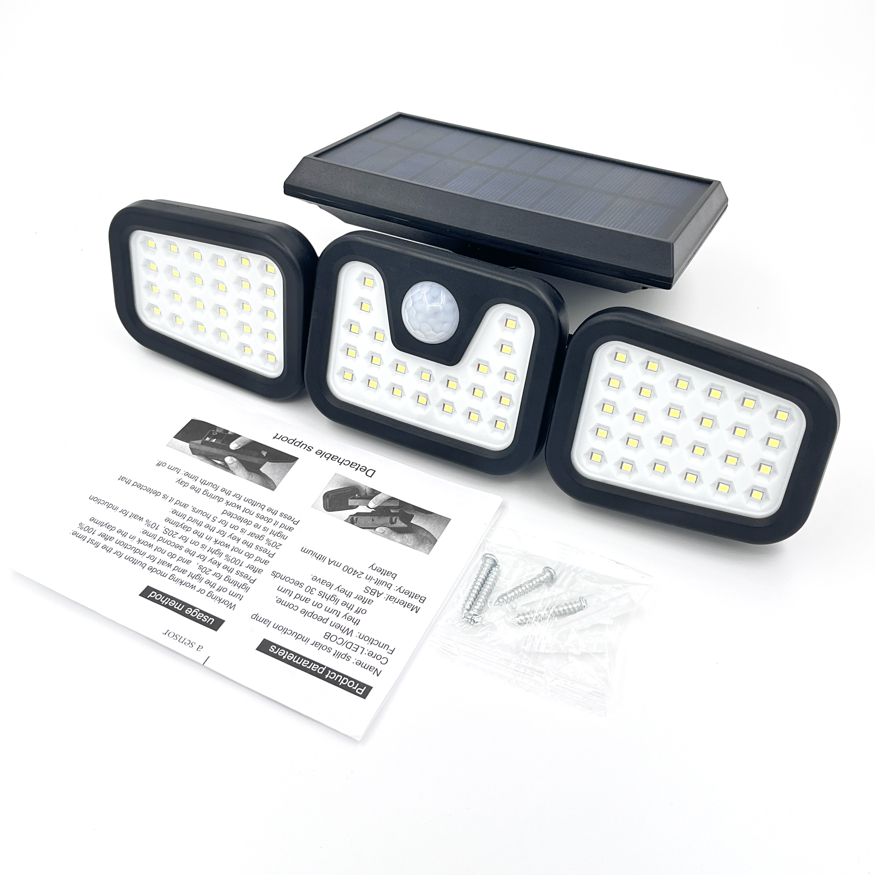 三头 74 LED 太阳能壁灯 — 产品资料 8
