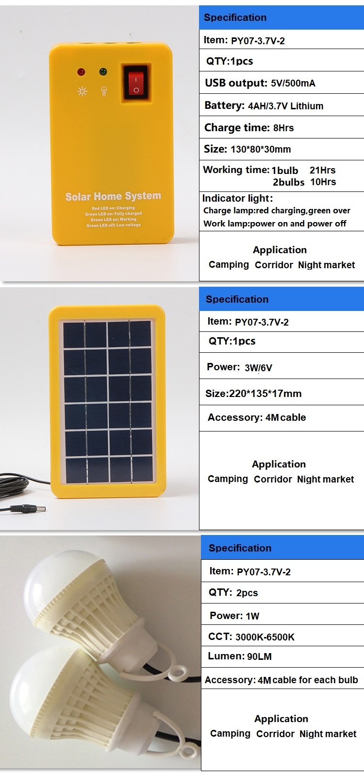 Portable solar lighting system — product information 6